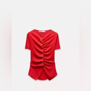 Zara Women's Scarlet Short Sleeve Top